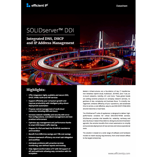 Solidserver Ddi Dns Dhcp Ipam Appliances Efficientip