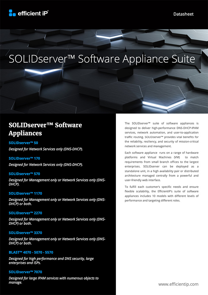 SOLIDserver DDI Suite of Appliances