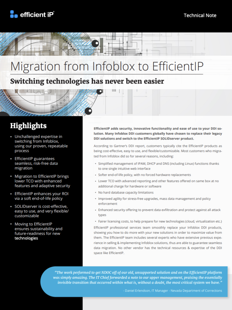 Migration from Infoblox to Efficientip