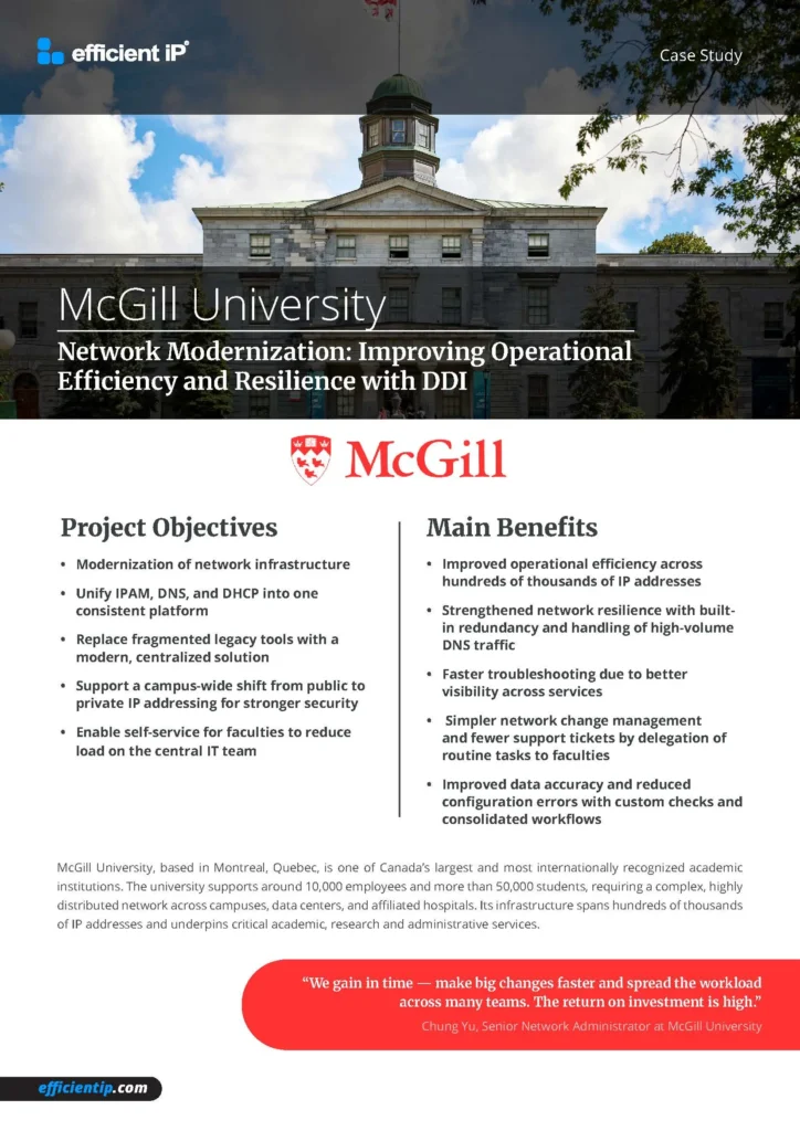 Case Study Mcgill University Network Modernization with Ddi