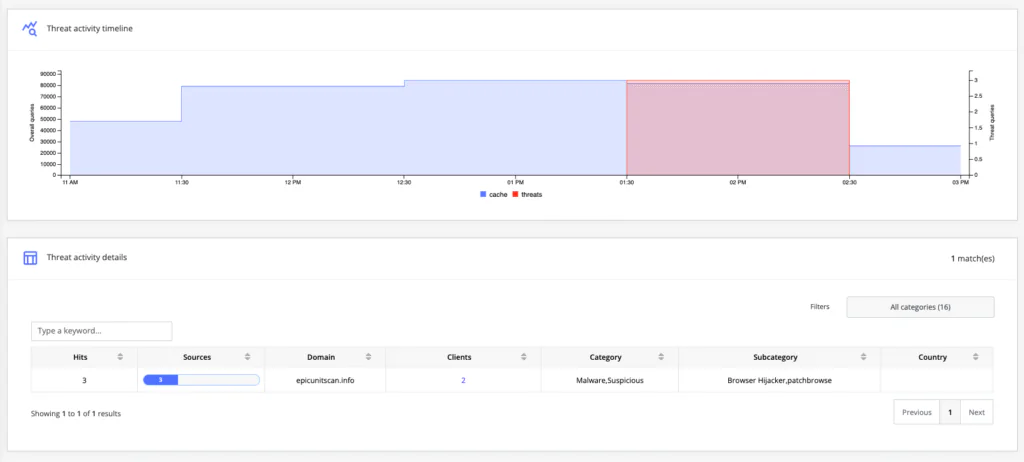 DNS Risk Assessment Threat Activity 
