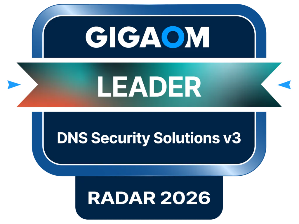 Gigaom Radar 2026 Badge Recognizing Efficientip As a Leader in Dns Security Solutions V3