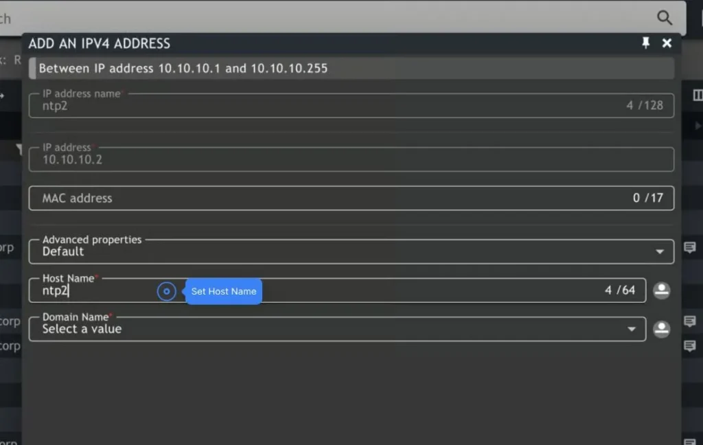Creating an Ip Address and Associated Dns Host Record from the Solidserver Ipam Interface