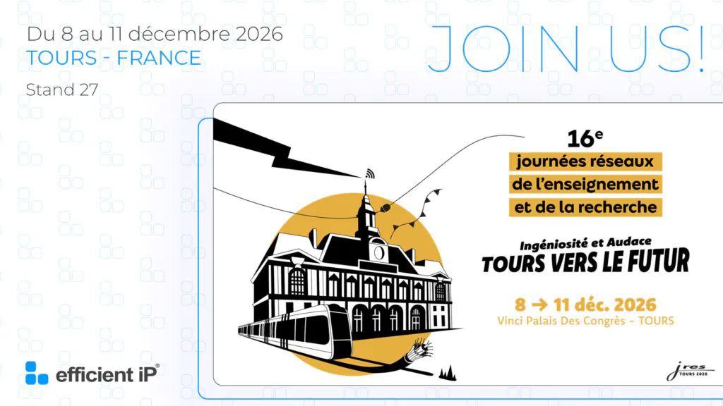 Banner Announcing an Event in Tours France dec 811 2026 with stand 27 and tours   France Text Features an Illustrated Building and Tram